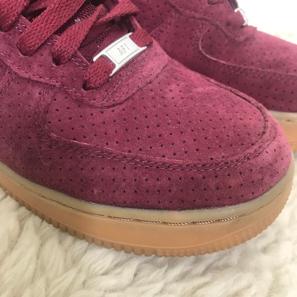 burgundy suede air force 1 high top